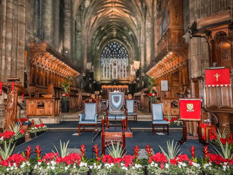 University of the West of Scotland (UWS) Graduation furniture at the chancel of Paisley Abbey